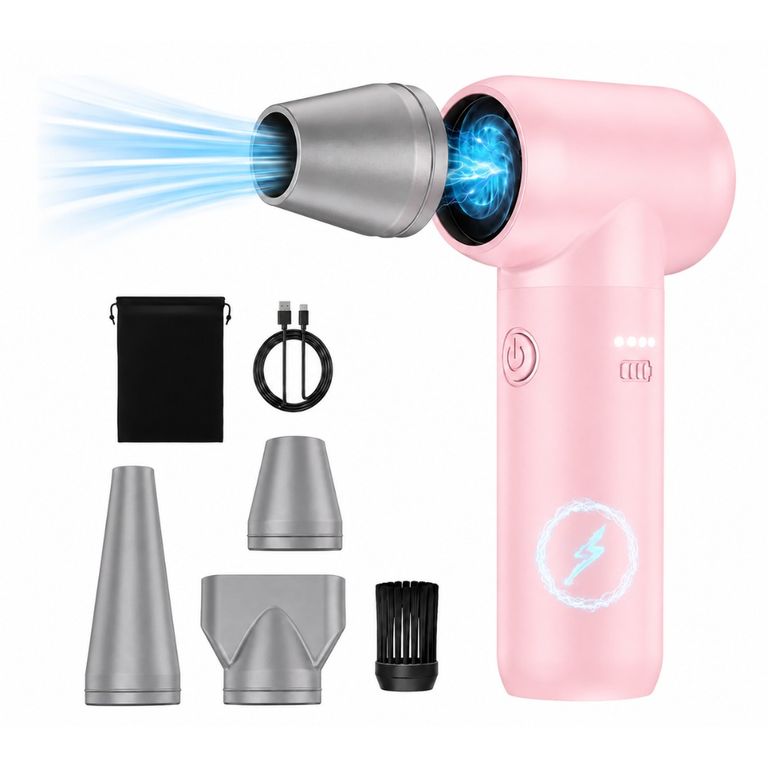 Soplador De Aire Inalámbrico 180000 Rpm 9000mah Recargable Rosado