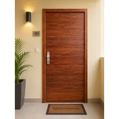 GENERICO - PUERTA DE ACERO MARCA ARMADIL MODELO ARENA COLOR ROBLE 1 CERRADURA 12P 90X210 DERECHA