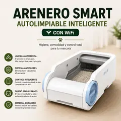 GENERICO - Arenero Smart para gatos autolimpiable inteligente WIFI  con App y Sensor de Seguridad