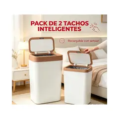 OEM - PACK DE 2 Basureros Inteligente Con Sensor  Abre Y Cierra Automático 16-13Ltrs