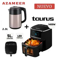 Taurus - Combo Freidora de Aire Taurus Silver Fryer 5L -Hervidor 2.3LP