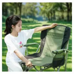GENERICO - SILLA DE CAMPING PORTÁTIL PLEGABLE CON PORTAVASOS