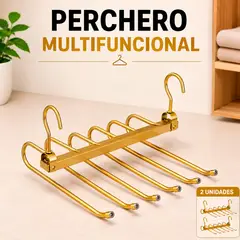 GENERICO - Perchero colgador de ropa Plegable de Aluminio multifuncional  x 2 unidades