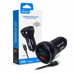 OEM - Cargador Para Auto 45W Carga Rápida Tipo C