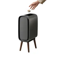 KOTIINI - Basurero sensor acero tapa Alas 9L gris