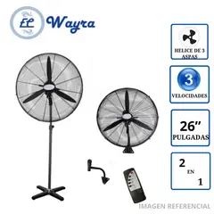 WAYRA - Ventilador Industrial Wayra WI-2602 26" 2 en 1 Pedestal y Pared + Control
