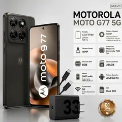 MOTOROLA - Celular Motorola Moto G77 5G 8GB 256GB Black Olive