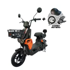 JEFF BIKE - BICIMOTO MODELO RT-CROX COLOR NEGRO + COMBO MOTERO 60KM AUTONOMIA CON BATERIA DE GRAFENO