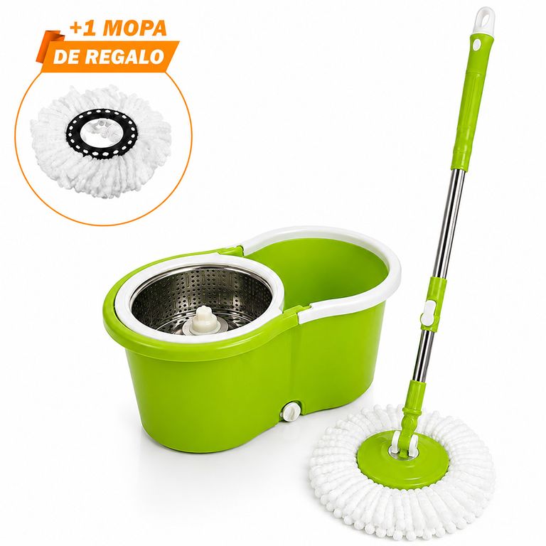 Trapeador con Escurridor Giratorio Automático con Mopa de Regalo Verde WW1