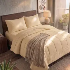 CASATEX - Edredón Acolchado + Juego de Sábanas 3000 Hilos Importado - Queen- CASATEX