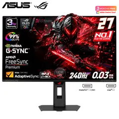 ASUS - Monitor Asus ROG Strix OLED XG27AQDMES, 27 QHD, 240Hz, 0.03ms, G-Sync, HDR