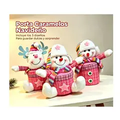 GENERICO - Set de 3 Porta Caramelos Navideños