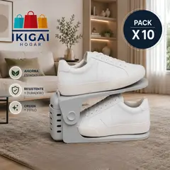 GENERICO - Pack x10 Organizadores Ajustables para Zapatos – Ahorra Espacio | Gris