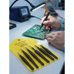 GENERICO - Pinza Antiestática Esd juego de 6 Pcs Para Electrónica