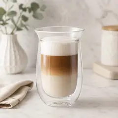GENERICO - 6 Vasos de Vidrio Borosilicato Doble Fondo 250 ml