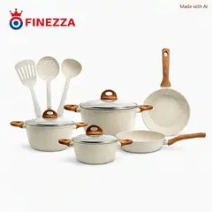 FINEZZA - FINEZZA - JUEGO DE OLLAS DE ULTRA GRANITO SET DE 11 PIEZAS