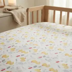 GENERICO - Sábanas bajeras de cuna 130 x 70 Algodón Pima Patitos