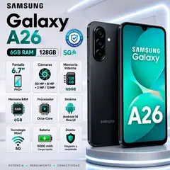 SAMSUNG - Celular Samsung Galaxy A26  6GB - 128GB - 5G NEGRO