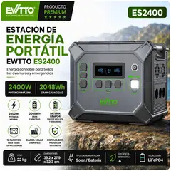 EWTTO - Estación Eléctrica EWTTO PREMIUM ES2400 2400W 2048Wh Carga Solar