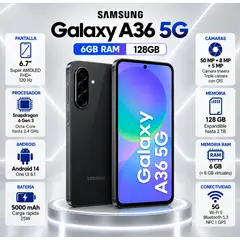 SAMSUNG - CELULAR Samsung GALAXY A36 5G 6GB-128GB NEGRO