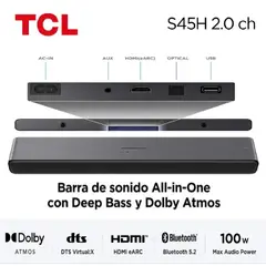 TCL - Nuevo Soundbar TCL Bluetooth 2.0 S45H Negro