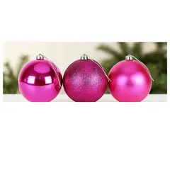 GENERICO - TUBO ESFERAS DE NAVIDAD 8CM X 12 FUCSIA