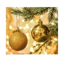GENERICO - TUBO ESFERAS DE NAVIDAD 8CM X 12 DORADO