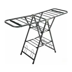 GENERICO - TENDEDERO PLEGABLE ACERO INOXIDABLE 170CM NEGRO