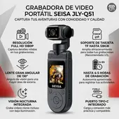 SEISA - Cámara Grabadora de Video Portátil SEISA JLY-Q51 1080P Visión Nocturna 130° TF 128GB