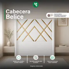 MUEBLES MACRUMO - Cabecera Alta Belice - Queen - Blanco Ivory