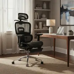 GENERICO - Silla Ergonómica Haven Prime Mesh Base Cromada con Reposapiés
