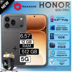 HONOR - Celular Honor 600 Pro 5G 6.57"  Pulg  12GB RAM 512GB MagicOS 10 - Negro