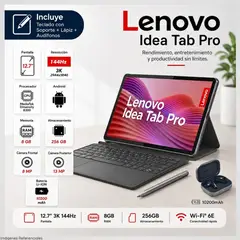 LENOVO - Tablet Lenovo Idea Tab Pro WiFi 12.7"  3K 144 Hz 8GB RAM 256GB + Teclado y Tab Pen Plus