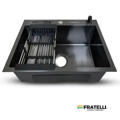 FRATELLI - Lavadero Prime De Acero Inox Negro 60X45X23Cm