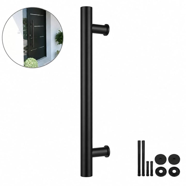 Manillón Jalador Para Puerta 60cm Acero 304 Negro Mate