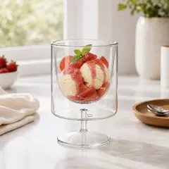 GENERICO - 6 Copas Doble Fondo de Vidrio Borosilicato 200 ml para Helados y Postres