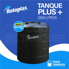 ROTOPLAS - Tanque Rotoplas Plus+ Negro 2500L con accesorios