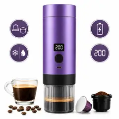 GENERICO - Cafetera Portátil 3 en 1 Espresso - Cápsulas Dolce Gusto, Nespresso y Café Molido - Recargable USB
