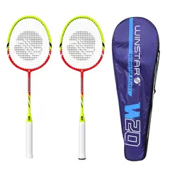 WINSTAR - RAQUETAS BÁDMINTON ALUMINIO NIVEL  INTERMEDIO 2PCS W20 AMARILLO ROJO