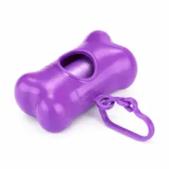 GENERICO - Dispensador de bolsas sanitarias para Perros 2 rollos Morado