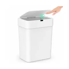 EVERSO - Papelera con Sensor y Cierre Automático 15L Blanco