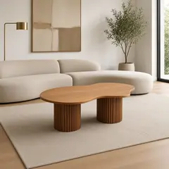 TU MESITA - Mesa De Centro TU MESITA Nube Base Cañita Nogal