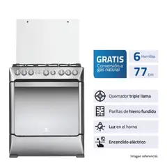 INDURAMA - Cocina Indurama 6 Hornillas Galicia Croma