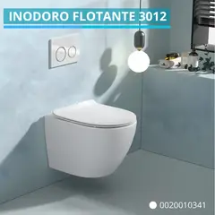 XM - Inodoro Flotante Luna Ovalado Blanco con Tanque Suspendido y Pulsador Exterior