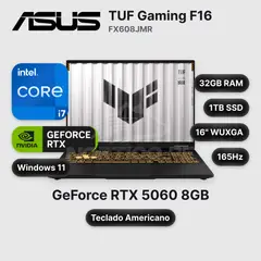 ASUS - Laptop ASUSTUF Gaming F16 FX608JMR Core I7-14650HX 32GB 1TB SSD RTX 5060 16" (90NR0NB1-M003N0)