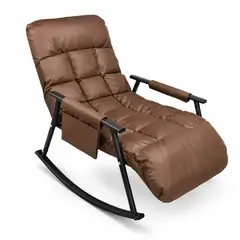 GENERICO - Silla Mecedora Reclinable con Respaldo Ajustable y Reposapiés