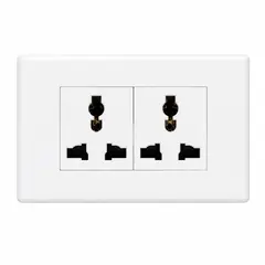 UYUSTOOLS - Tomacorriente Empotrable Doble Multiuso PC Blanco Uyustools TMA622U