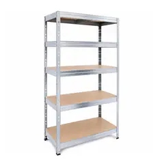 GENERICO - ESTANTE RACK METÁLICO 5 NIVELES 180x25x46cm 1500KG PLATEADO