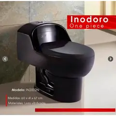 GENERICO - INODORO ONE PIECE NEGRO TANQUE BAJO