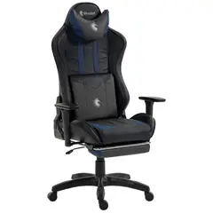 DREIZT - Silla Gamer Dreizt Devil Series Azul Dark 180° Reclinable Con Posapies